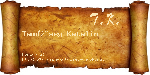 Tamássy Katalin névjegykártya