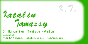 katalin tamassy business card