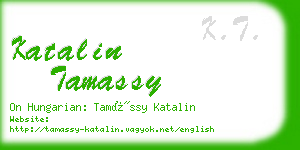 katalin tamassy business card